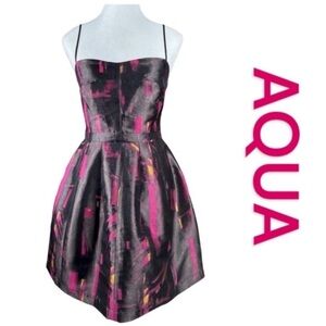 AQUA Mini Dress, Adjustable Straps, Lined, Size S.